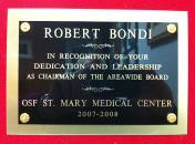 OSF St. Mary Medical Center dedication plaque